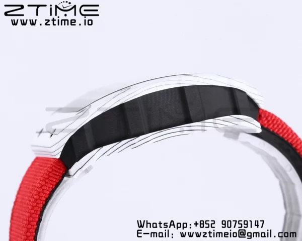 RICHARD MILLE RM035 RM35-01 White Carbon BBR Best Edition Skeleton Dial on Red Nylon Strap Clone RMUL3 - Super Clone Watch | 1:1 Best Version