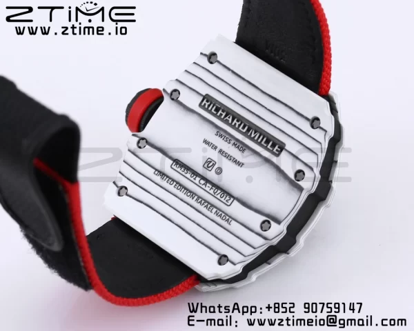 RICHARD MILLE RM035 RM35-01 White Carbon BBR Best Edition Skeleton Dial on Red Nylon Strap Clone RMUL3 - Super Clone Watch | 1:1 Best Version