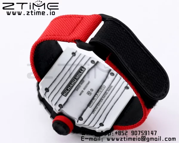 RICHARD MILLE RM035 RM35-01 White Carbon BBR Best Edition Skeleton Dial on Red Nylon Strap Clone RMUL3 - Super Clone Watch | 1:1 Best Version