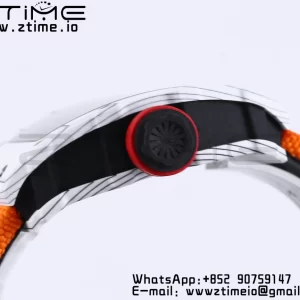 RICHARD MILLE RM035 RM35-01 White Carbon BBR Best Edition Skeleton Dial on Orange Nylon Strap Clone RMUL3 - Super Clone Watch | 1:1 Best Version