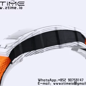 RICHARD MILLE RM035 RM35-01 White Carbon BBR Best Edition Skeleton Dial on Orange Nylon Strap Clone RMUL3 - Super Clone Watch | 1:1 Best Version