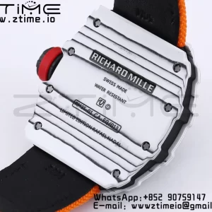 RICHARD MILLE RM035 RM35-01 White Carbon BBR Best Edition Skeleton Dial on Orange Nylon Strap Clone RMUL3 - Super Clone Watch | 1:1 Best Version