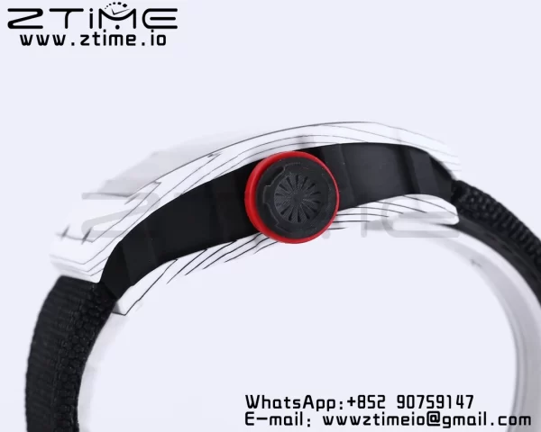 RICHARD MILLE RM035 RM35-01 White Carbon BBR Best Edition Skeleton Dial on Black Nylon Strap Clone RMUL3 - Super Clone Watch | 1:1 Best Version