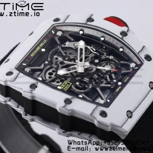 RICHARD MILLE RM035 RM35-01 White Carbon BBR Best Edition Skeleton Dial on Black Nylon Strap Clone RMUL3 - Super Clone Watch | 1:1 Best Version