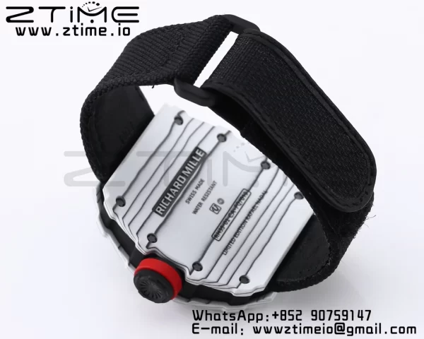 RICHARD MILLE RM035 RM35-01 White Carbon BBR Best Edition Skeleton Dial on Black Nylon Strap Clone RMUL3 - Super Clone Watch | 1:1 Best Version