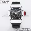 RICHARD MILLE RM035 RM35-01 White Carbon BBR Best Edition Skeleton Dial on Black Rubber Strap Clone RMUL3 - Super Clone Watch | 1:1 Best Version
