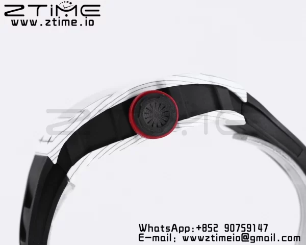 RICHARD MILLE RM035 RM35-01 White Carbon BBR Best Edition Skeleton Dial on Black Rubber Strap Clone RMUL3 - Super Clone Watch | 1:1 Best Version