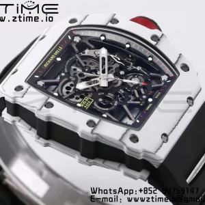 RICHARD MILLE RM035 RM35-01 White Carbon BBR Best Edition Skeleton Dial on Black Rubber Strap Clone RMUL3 - Super Clone Watch | 1:1 Best Version