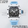 RICHARD MILLE RM035 RM35-01 White Carbon BBR Best Edition Skeleton Dial on Blue Rubber Strap Clone RMUL3 - Super Clone Watch | 1:1 Nejlepší verze