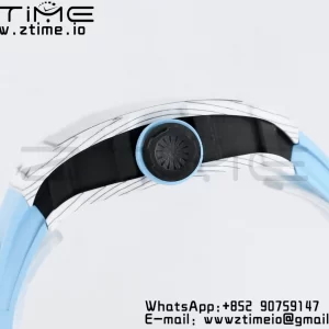 RICHARD MILLE RM035 RM35-01 White Carbon BBR Best Edition Skeleton Dial on Blue Rubber Strap Clone RMUL3 - Super Clone Watch | 1:1 Best Version