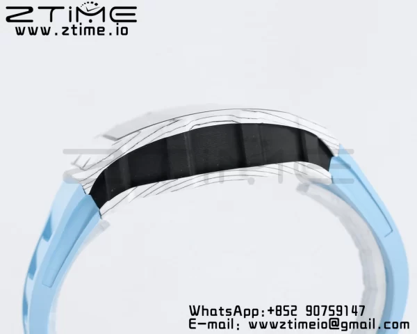 RICHARD MILLE RM035 RM35-01 White Carbon BBR Best Edition Skeleton Dial on Blue Rubber Strap Clone RMUL3 - Super Clone Watch | 1:1 Best Version