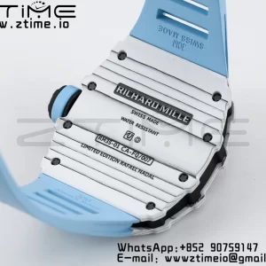 RICHARD MILLE RM035 RM35-01 White Carbon BBR Best Edition Skeleton Dial on Blue Rubber Strap Clone RMUL3 - Super Clone Watch | 1:1 Best Version