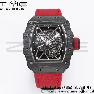 RICHARD MILLE RM035 RM35-01 Black Carbon BBR Best Edition Skeleton Dial on Red Nylon Strap Clone RMUL3 - Super Clone Watch | 1:1 Best Version