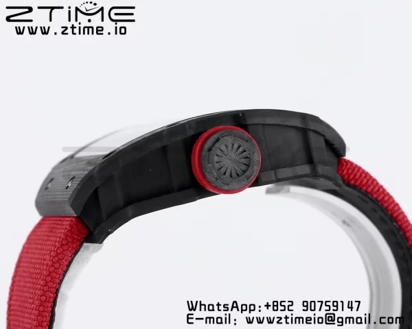 RICHARD MILLE RM035 RM35-01 ブラックカーボンBBRベストエディション スケルトンダイヤル レッドナイロンストラップ クローンRMUL3 - スーパークローンウォッチ｜1:1ベストバージョン