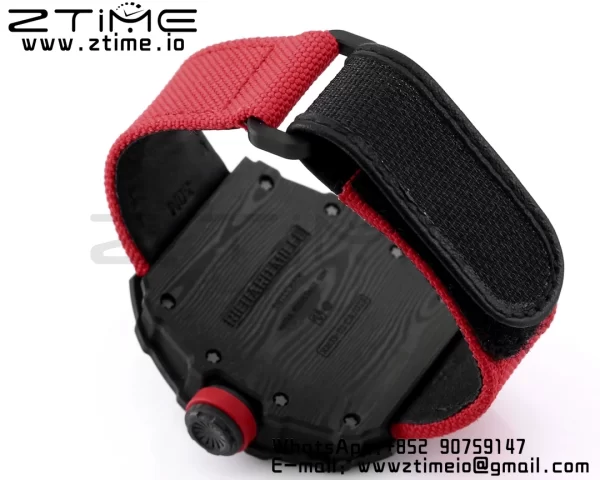 RICHARD MILLE RM035 RM35-01 ブラックカーボンBBRベストエディション スケルトンダイヤル レッドナイロンストラップ クローンRMUL3 - スーパークローンウォッチ｜1:1ベストバージョン