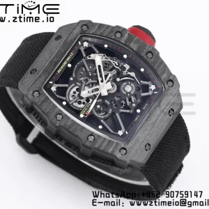 RICHARD MILLE RM035 RM35-01 Black Carbon BBR Best Edition Skeleton Dial on Black Nylon Strap Clone RMUL3 - Super Clone Watch | 1:1 Best Version