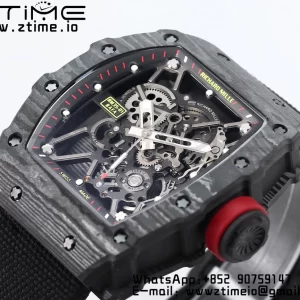 RICHARD MILLE RM035 RM35-01 Black Carbon BBR Best Edition Skeleton Dial on Black Nylon Strap Clone RMUL3 - Super Clone Watch | 1:1 Best Version