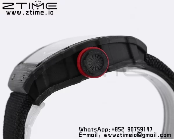 RICHARD MILLE RM035 RM35-01 Black Carbon BBR Best Edition Skeleton Dial on Black Nylon Strap Clone RMUL3 - Super Clone Watch | 1:1 Best Version