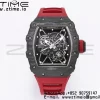 RICHARD MILLE RM035 RM35-01 Black Carbon BBR Best Edition Skeleton Dial on Red Rubber Strap Clone RMUL3 - Super Clone Watch | 1:1 Best Version