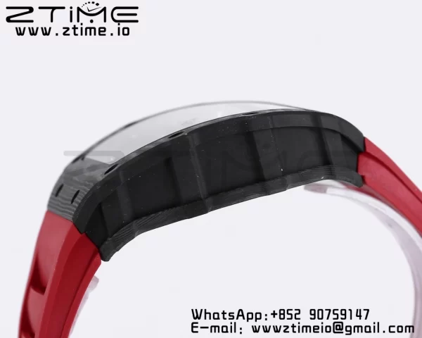 RICHARD MILLE RM035 RM35-01 Black Carbon BBR Best Edition Skeleton Dial on Red Rubber Strap Clone RMUL3 - Super Clone Watch | 1:1 Best Version