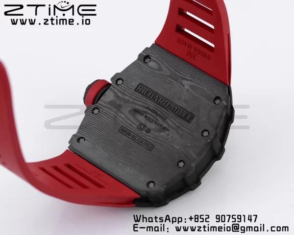 RICHARD MILLE RM035 RM35-01 Black Carbon BBR Best Edition Skeleton Dial on Red Rubber Strap Clone RMUL3 - Super Clone Watch | 1:1 Best Version