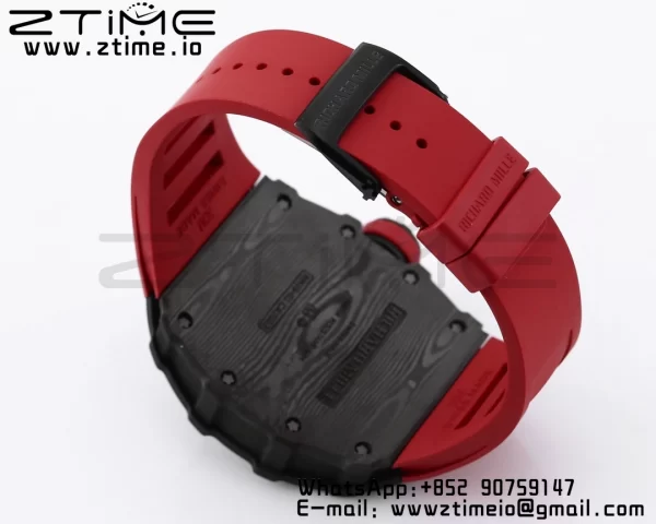 RICHARD MILLE RM035 RM35-01 Black Carbon BBR Best Edition Skeleton Dial on Red Rubber Strap Clone RMUL3 - Super Clone Watch | 1:1 Best Version