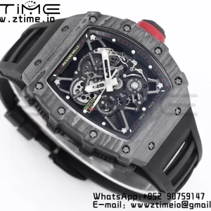 RICHARD MILLE RM035 RM35-01 Black Carbon BBR Best Edition Skeleton Dial on Black Rubber Strap Clone RMUL3 - Super Clone Watch | 1:1 Best Version