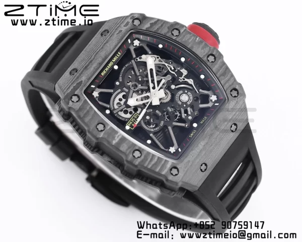 RICHARD MILLE RM035 RM35-01 Black Carbon BBR Best Edition Skeleton Dial on Black Rubber Strap Clone RMUL3 - Super Clone Watch | 1:1 Best Version