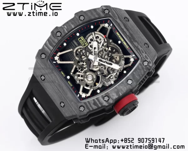 RICHARD MILLE RM035 RM35-01 Black Carbon BBR Best Edition Skeleton Dial on Black Rubber Strap Clone RMUL3 - Super Clone Watch | 1:1 Best Version