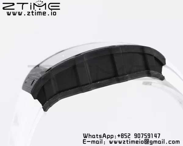 RICHARD MILLE RM035 RM35-01 Black Carbon BBR Best Edition Skeleton Dial on White Rubber Strap Clone RMUL3 - Super Clone Watch | 1:1 Best Version