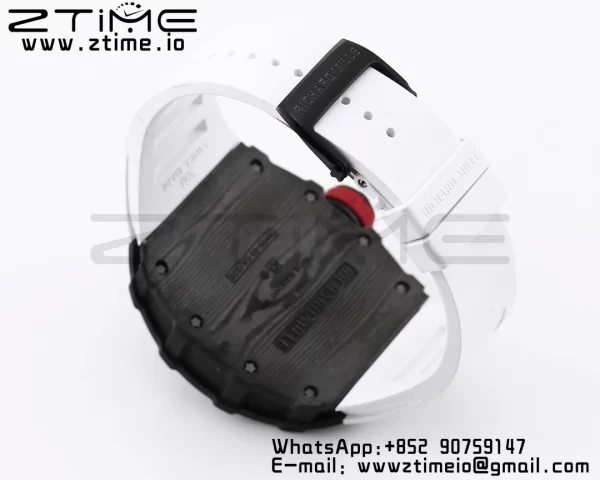 RICHARD MILLE RM035 RM35-01 Black Carbon BBR Best Edition Skeleton Dial on White Rubber Strap Clone RMUL3 - Super Clone Watch | 1:1 Best Version