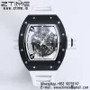 RICHARD MILLE RM055 BlackCeramic BBR Factory Best Edition Skeleton Black Dial Blue Inside Frame on White Strap Clone RMUL2 V3 - Super Clone Watch | 1:1 Best Version