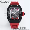RICHARD MILLE RM055 BlackCeramic BBR Factory Best Edition Skeleton Black Dial Black Inside Frame on Red Strap Clone RMUL2 V3 - Super Clone Watch | 1:1 Best Version
