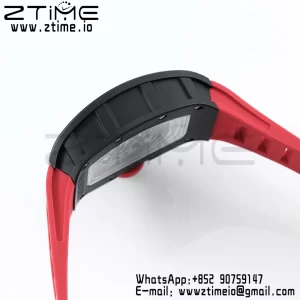 RICHARD MILLE RM055 BlackCeramic BBR Factory Best Edition Skeleton Black Dial Black Inside Frame on Red Strap Clone RMUL2 V3 - Super Clone Watch | 1:1 Best Version