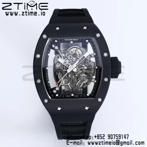 RICHARD MILLE RM055 BlackCeramic BBR Factory Best Edition Skeleton Black Dial Black Inside Frame on Black Strap Clone RMUL2 V3 - Super Clone Watch | 1:1 Best Version