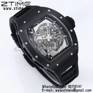 RICHARD MILLE RM055 BlackCeramic BBR Factory Best Edition Skeleton Black Dial Black Inside Frame on Black Strap Clone RMUL2 V3 - Super Clone Watch | 1:1 Best Version