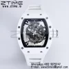 RICHARD MILLE RM055ホワイトセラミックBBRファクトリーベストエディションスケルトンブラックダイヤルブラックインサイドフレームホワイトラバーストラップクローンRMUL2 V3 - スーパークローン時計｜1:1ベストバージョン