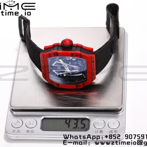 RICHARD MILLERM RM027-03 Real Tourbillon BBRF Best Edition Red Carbon Skeleton Dial on Black Nylon Strap - Super Clone Watch | 1:1 Best Version