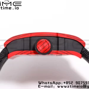 RICHARD MILLERM RM027-03 Real Tourbillon BBRF Best Edition Red Carbon Skeleton Dial on Black Nylon Strap - Super Clone Watch | 1:1 Best Version