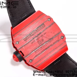 RICHARD MILLERM RM027-03 Real Tourbillon BBRF Best Edition Red Carbon Skeleton Dial on Black Nylon Strap - Super Clone Watch | 1:1 Best Version