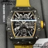 RICHARD MILLERM RM12-01 Real NTPT RMF Best Edition Skeleton Black Dial on Yellow Nylon Strap - Super Clone Watch | 1:1 Nejlepší verze