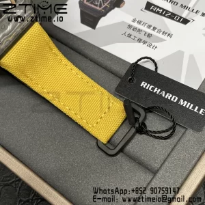 RICHARD MILLERM RM12-01 Real NTPT RMF Best Edition Skeleton Black Dial on Yellow Nylon Strap - Super Clone Watch | 1:1 Best Version
