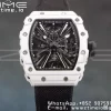 RICHARD MILLERM RM12-01 Real White NTPT RMF Best Edition Skeleton Cadran negru pe curea de nylon negru - Super Clone Watch | 1:1 Best Version