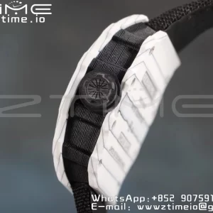 RICHARD MILLERM RM12-01 Real White NTPT RMF Best Edition Skeleton Cadran negru pe curea de nylon negru - Super Clone Watch | 1:1 Best Version