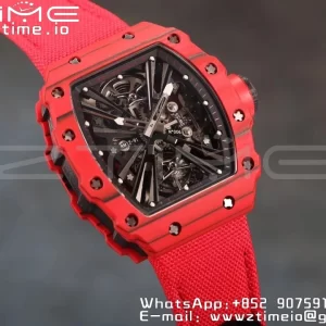 RICHARD MILLERM RM12-01 Real Red NTPT RMF Best Edition Skeleton Black Dial on Black Nylon Strap - Super Clone Watch | 1:1 Best Version