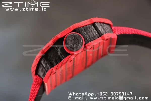 RICHARD MILLERM RM12-01 Real Red NTPT RMF Best Edition Skeleton Black Dial on Black Nylon Strap - Super Clone Watch | 1:1 Best Version