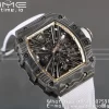 RICHARD MILLERM RM12-01 Real NTPT RMF Best Edition Skeleton Black Dial on White Nylon Strap - Super Clone Watch | 1:1 Best Version