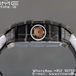 RICHARD MILLERM RM12-01 Real NTPT RMF Best Edition Skeleton Black Dial on White Nylon Strap - Super Clone Watch | 1:1 Best Version