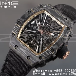 RICHARD MILLERM RM12-01 Real NTPT RMF Best Edition Skeleton Black Dial on Black  Nylon Strap - Super Clone Watch | 1:1 Best Version