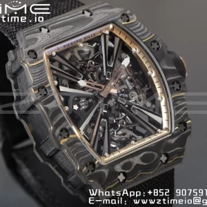 RICHARD MILLERM RM12-01 Real NTPT RMF Best Edition Skeleton Black Dial on Black  Nylon Strap - Super Clone Watch | 1:1 Best Version